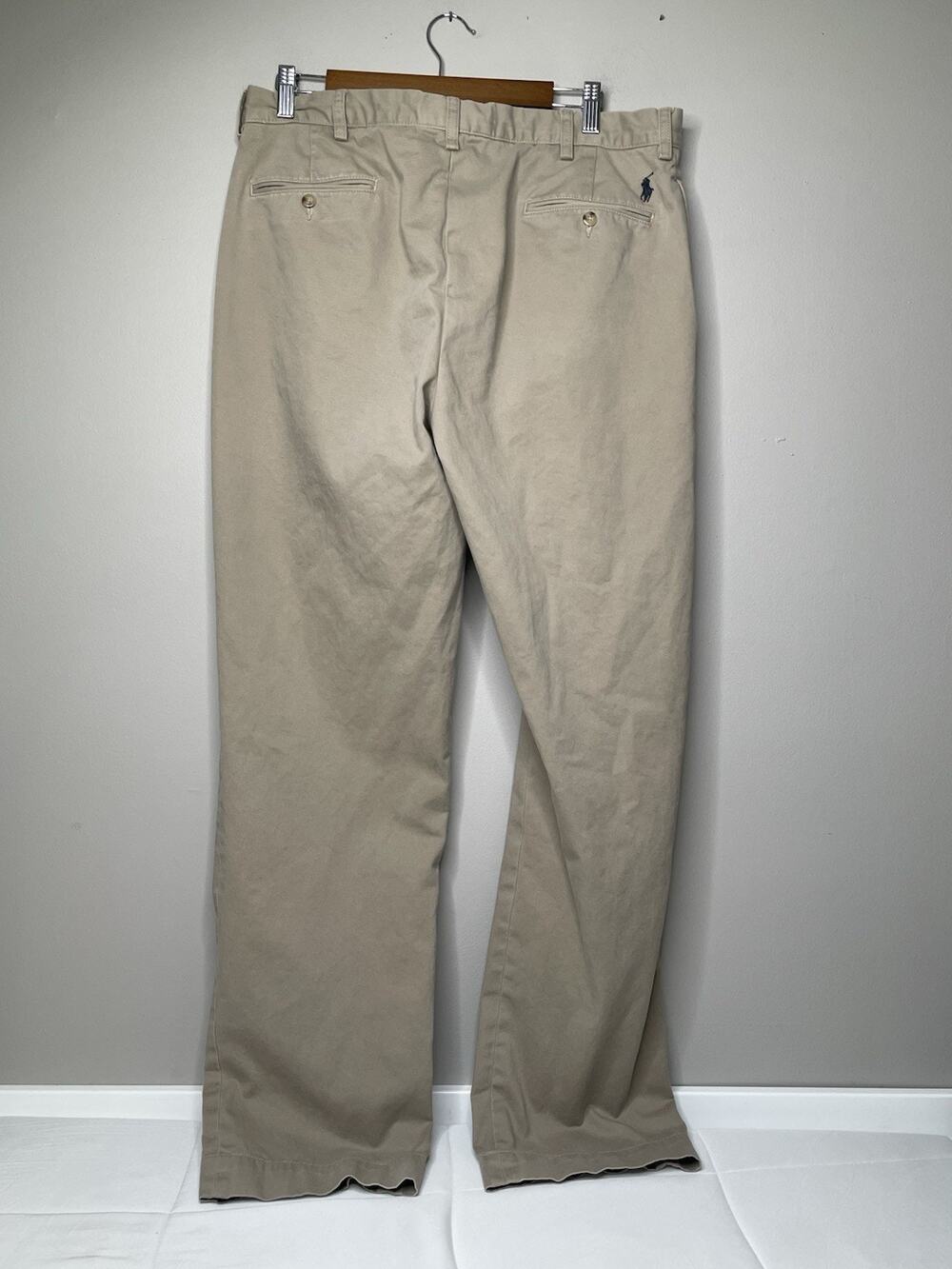 Polo Ralph Lauren Men’s 36x34 Khaki Pleated Front Chino Pants 100% Cotton